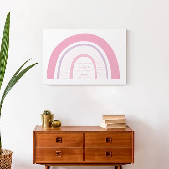 Pink Rainbow Delight 36" x 24" Canvas Wall Art
